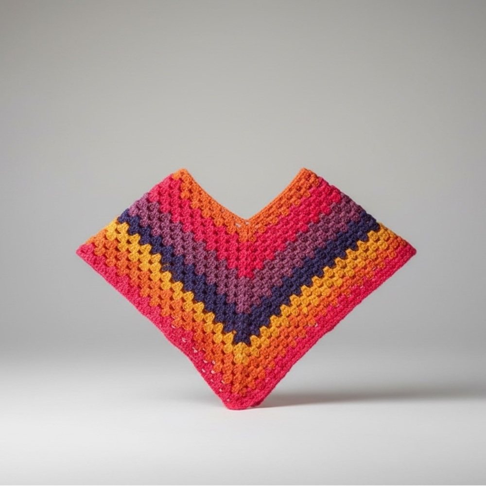 Colorful Crochet Poncho